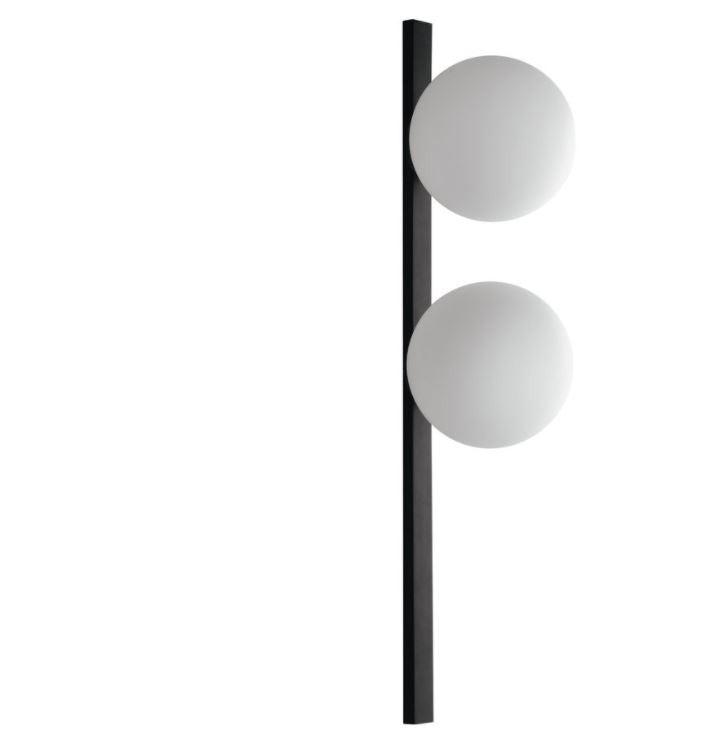 Applique metallo nero opaco sfere in vetro opale 2XE14 non incl. ENOIRE Applique metallo nero opaco sfere in vetro opale 2XE14 non incl. ENOIRE
